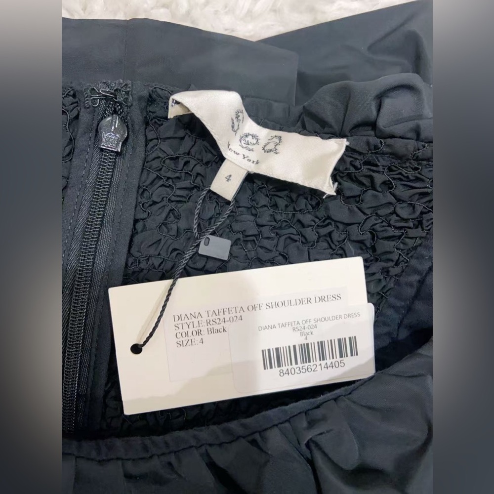 NWT $425 Sea Diana Taffeta Dress In Black - Picture 9 of 9